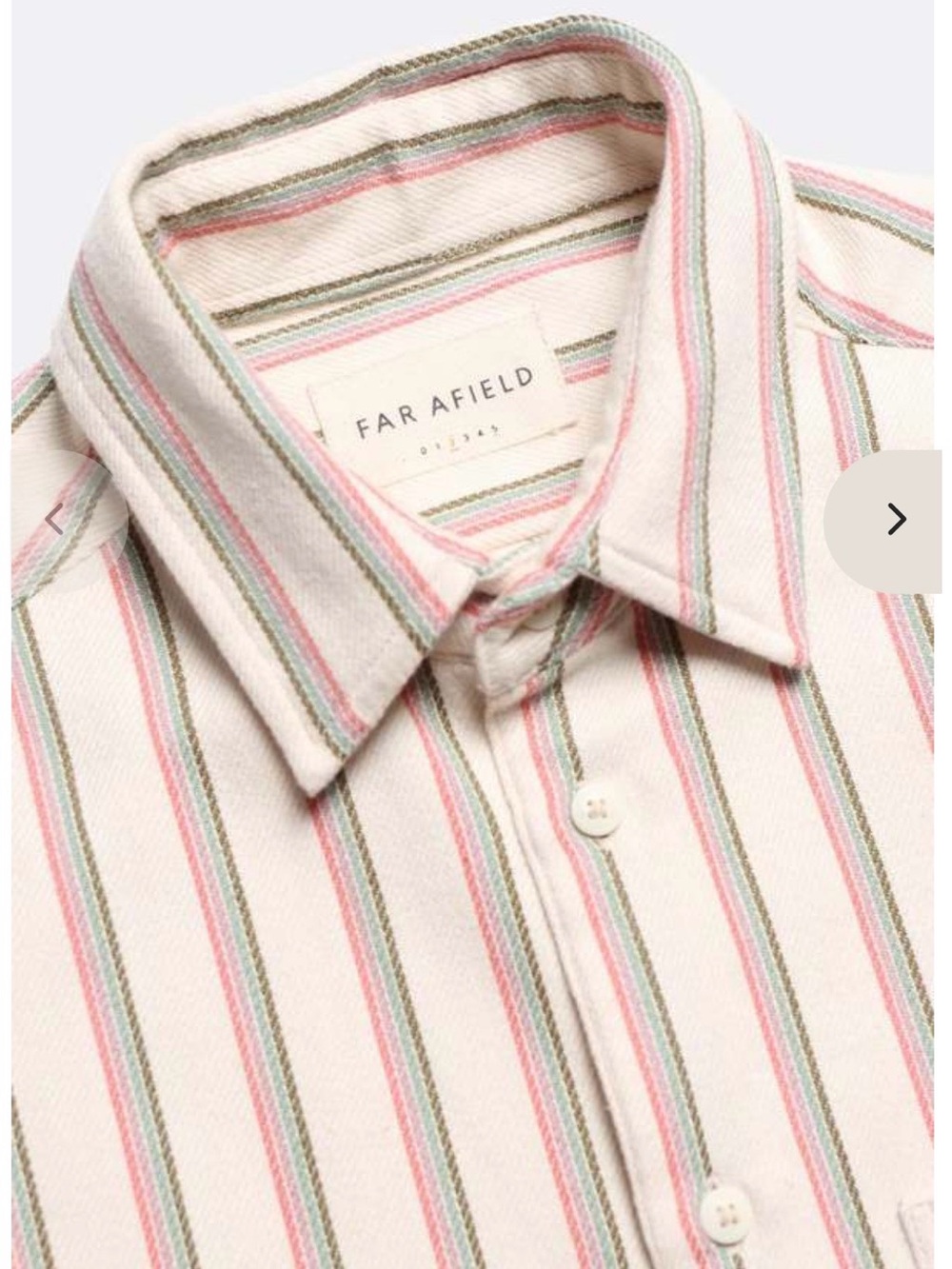 Far Afield Men's Classic Shirt in White Kuki Stripe- Long Sleeve Button Down